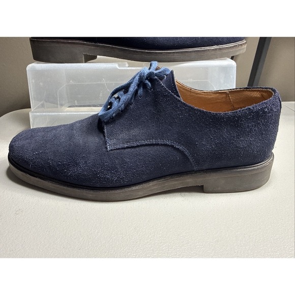 Donald J Pliner Placido Men 11 Blue Suede Oxford Dress Shoes EUC Ready To Wear main image 14
